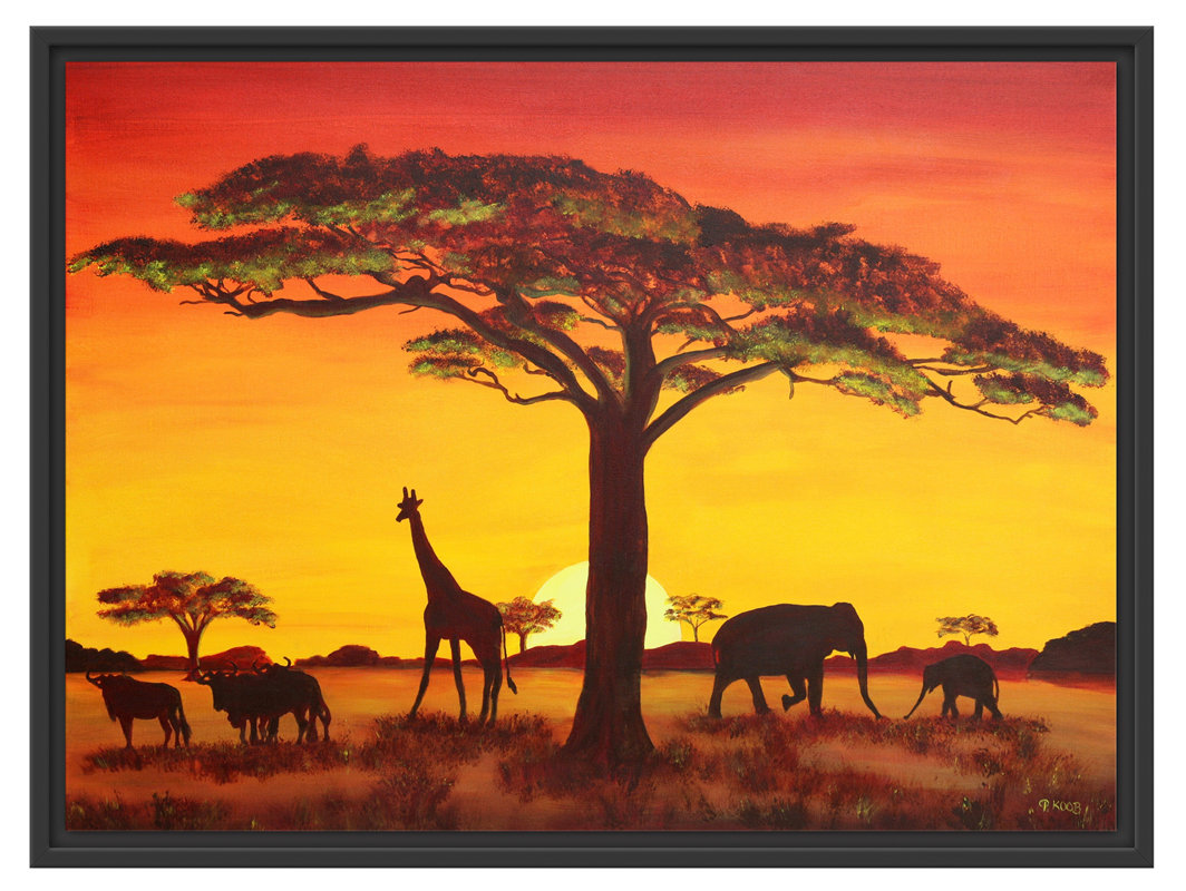 East Urban Home Gerahmtes Wandbild Savanne Kunst | Wayfair.de